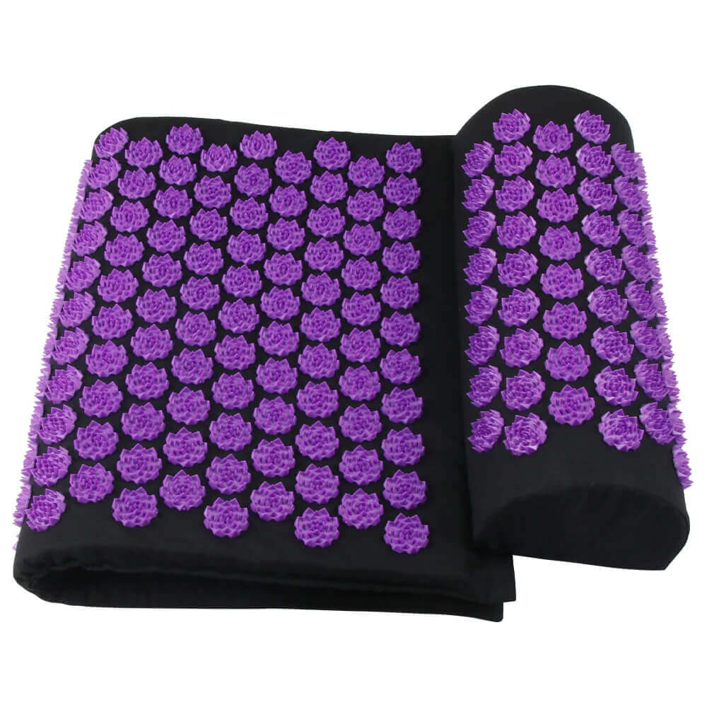 Acupressure Mat & Pillow Set with Carry Bag — Comfort & Relief, 200+ Lotus Discs