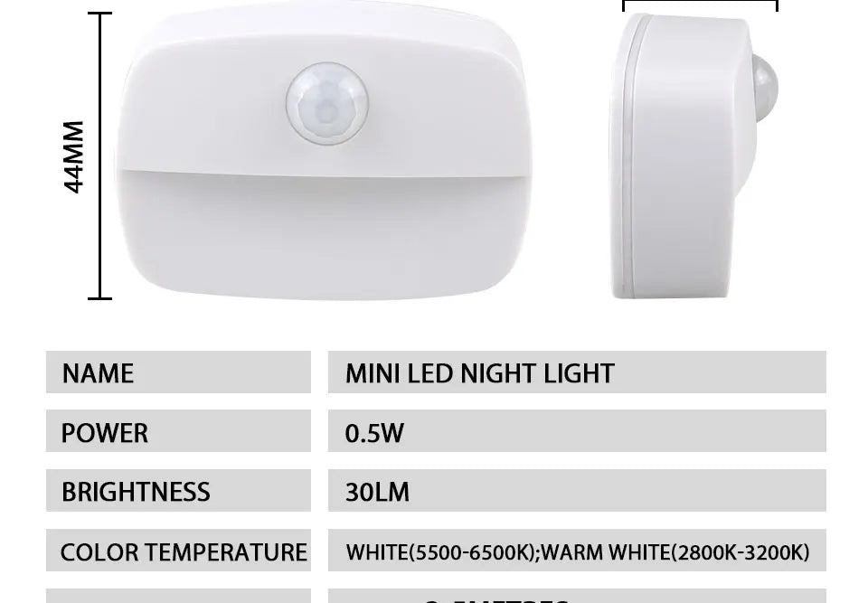 PIR Motion Sensor LED Night Light for Cabinet, Closet & Stairs