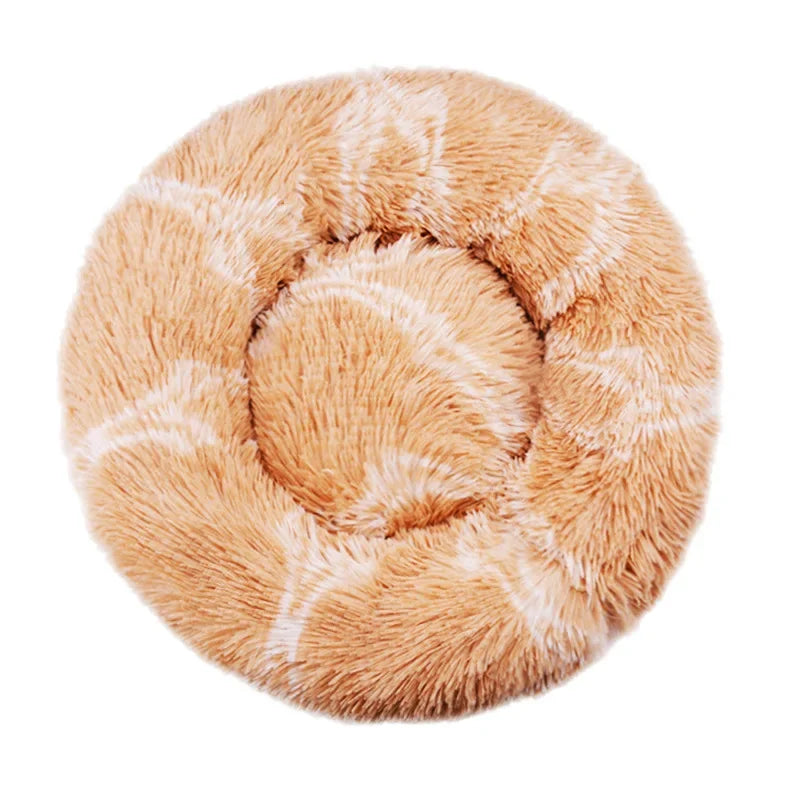 40-90CM Round Plush Pet Bed for Dogs & Cats, Soft Warm Sleeping Bed in 6 Sizes