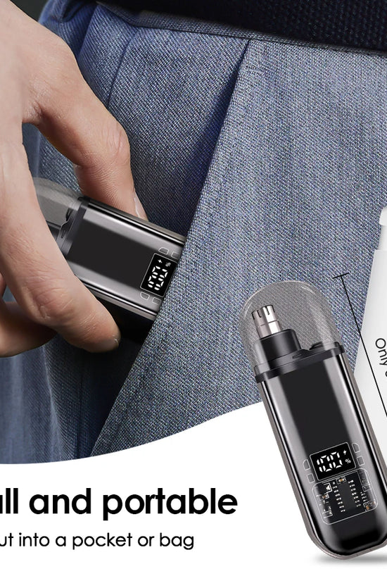 3-in-1 Rechargeable Nose Hair Trimmer with Facial Grooming Heads