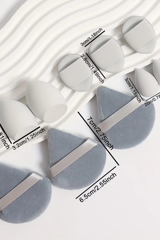 12-Piece Makeup Sponge & Powder Puff Set for Foundation & Loose Powder