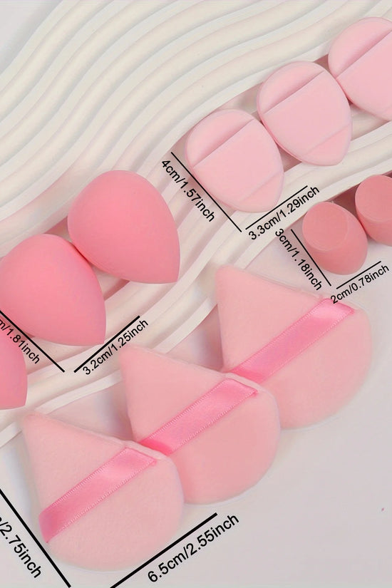 12-Piece Makeup Sponge & Powder Puff Set for Foundation & Loose Powder