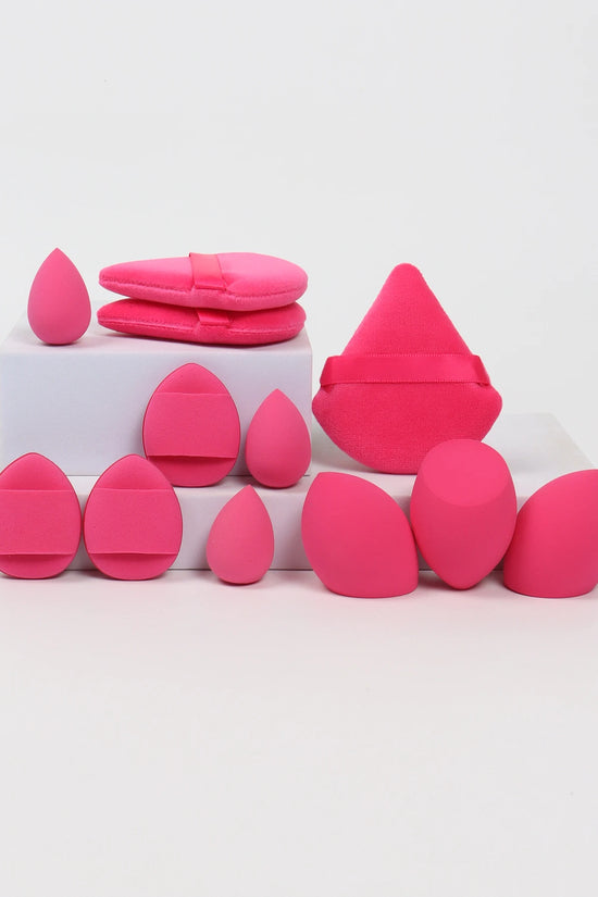 12-Piece Makeup Sponge & Powder Puff Set for Foundation & Loose Powder
