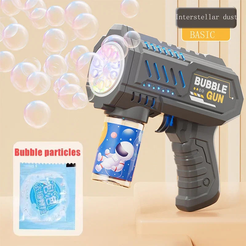 🦖 Light-Up Dinosaur Bubble Gun | Automatic 6-Hole Bubble Maker for Kids ✨