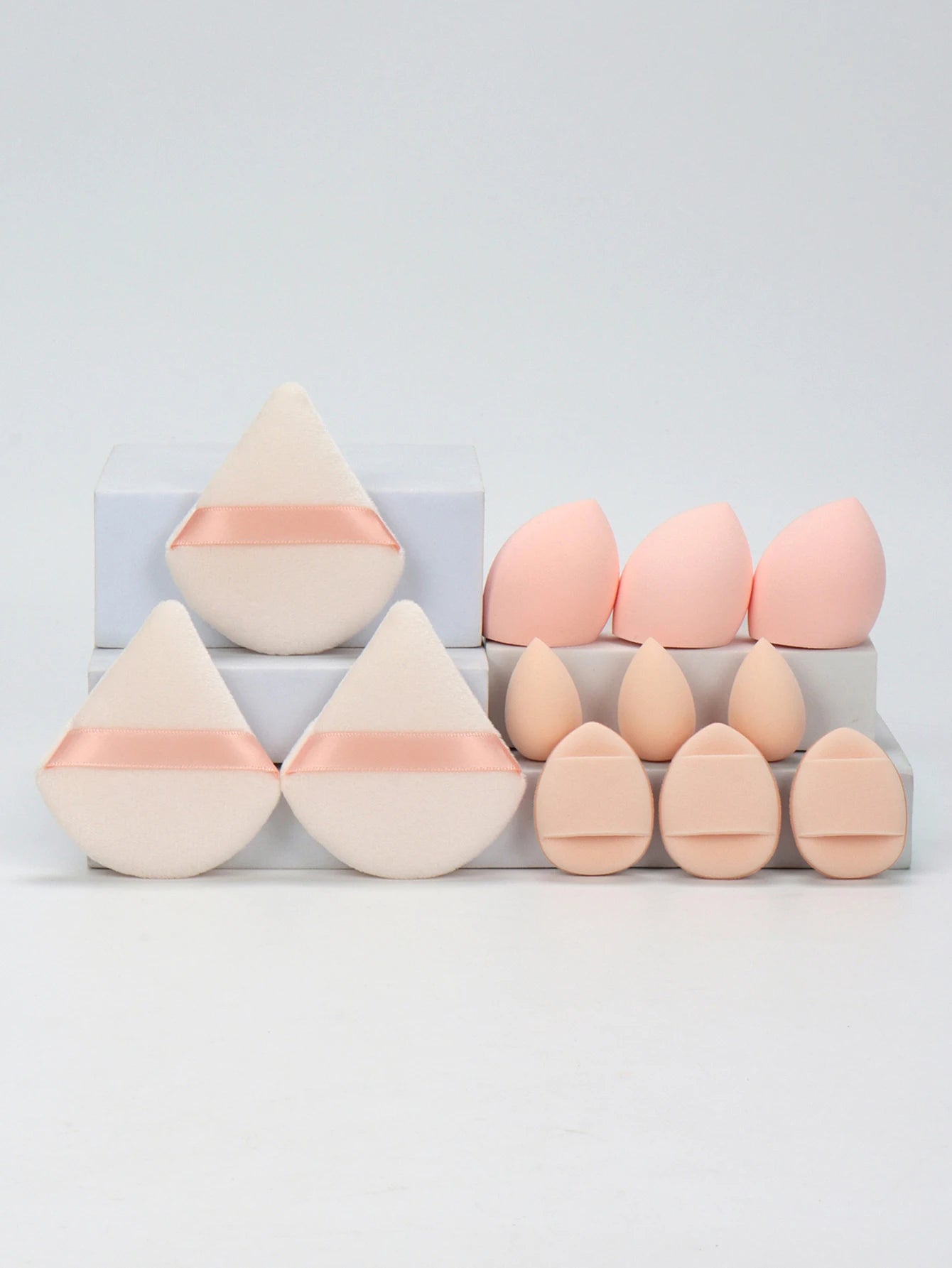 12-Piece Makeup Sponge & Powder Puff Set for Foundation & Loose Powder