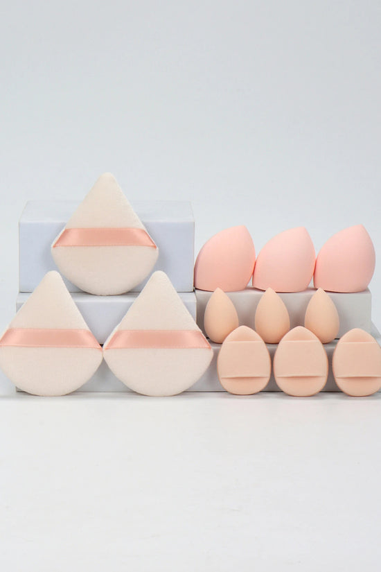 12-Piece Makeup Sponge & Powder Puff Set for Foundation & Loose Powder