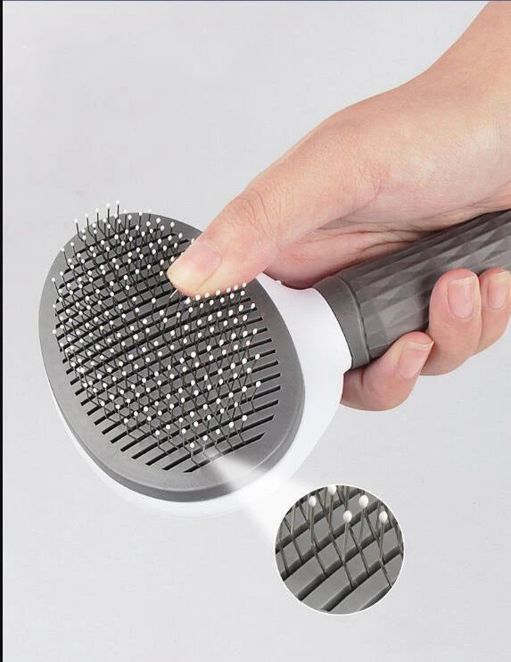 Pet Grooming Comb - Stainless Steel Brush for Dogs & Cats | Detangles Long Hair & Removes Loose Fur