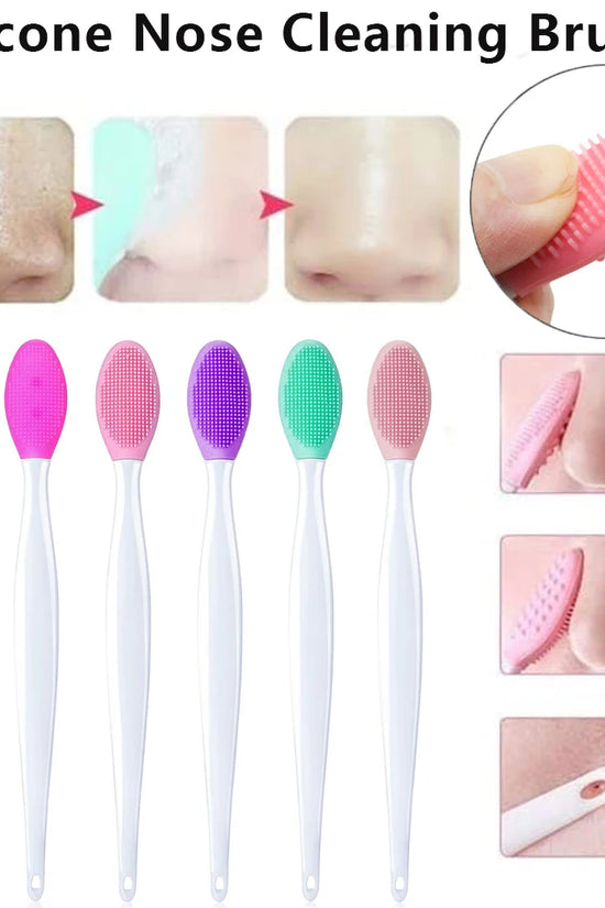 1PC/4PCS Silicone Facial Cleansing Brush for Face & Nose with Replacement Head