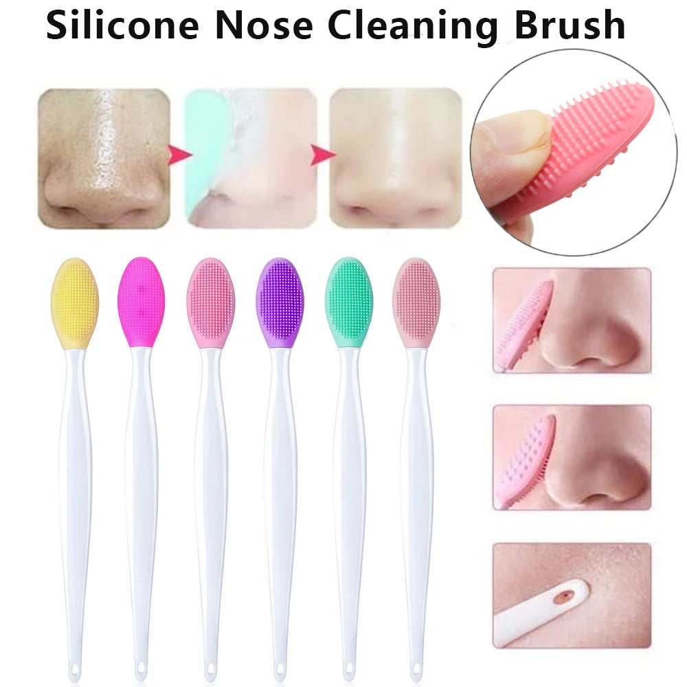 1PC/4PCS Silicone Facial Cleansing Brush for Face & Nose with Replacement Head