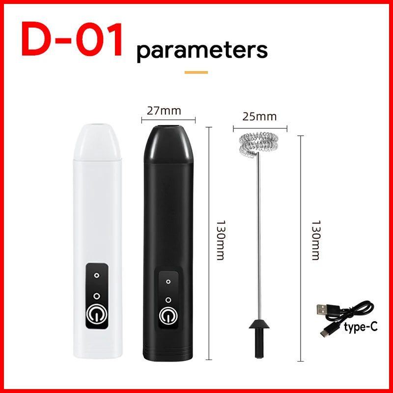 USB Rechargeable 3-Speed Handheld Milk Frother & Egg Beater