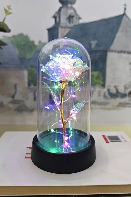 LED Eternal Rose Artificial Flower Gift for Valentine’s Day & Wedding Decor