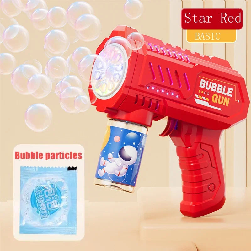 🦖 Light-Up Dinosaur Bubble Gun | Automatic 6-Hole Bubble Maker for Kids ✨