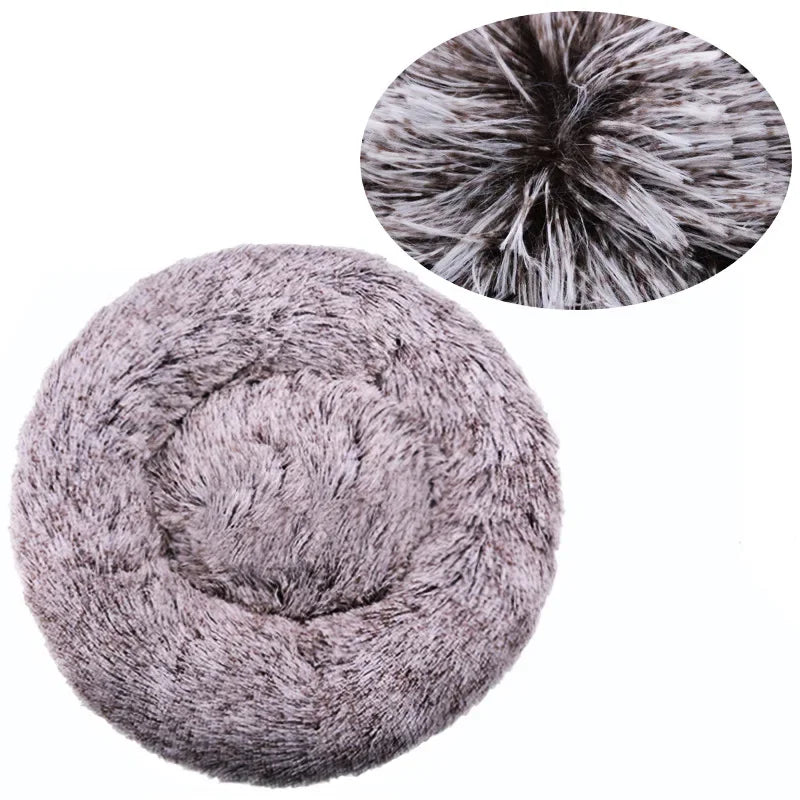 40-90CM Round Plush Pet Bed for Dogs & Cats, Soft Warm Sleeping Bed in 6 Sizes