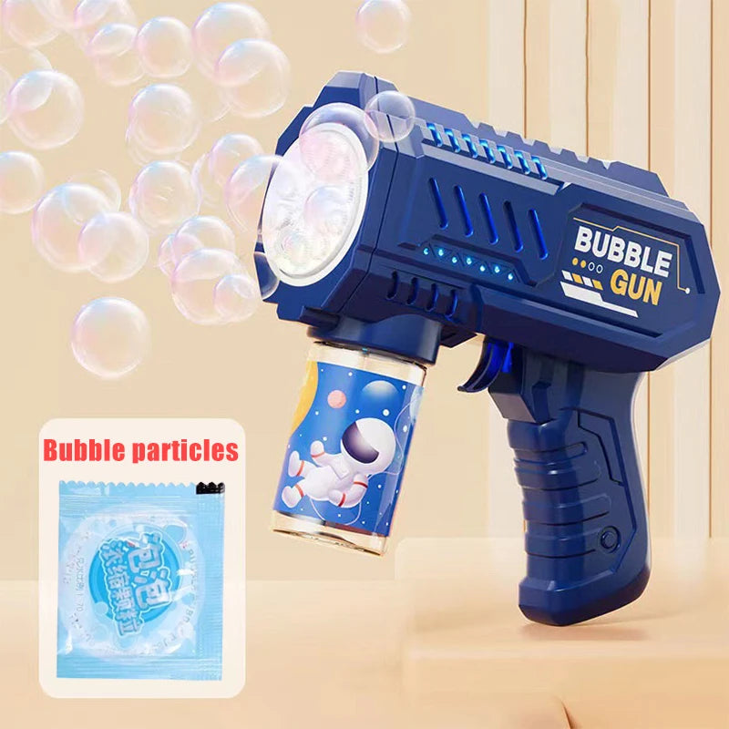 Automatic Rocket Bubble Blower Toy with Bubble Liquid for Kids