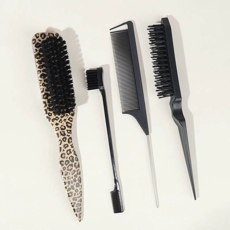 Slick Back Bristle Hair Brush for Ponytail, Bun & Flyaway Control