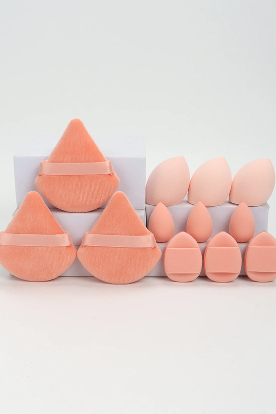 12-Piece Makeup Sponge & Powder Puff Set for Foundation & Loose Powder