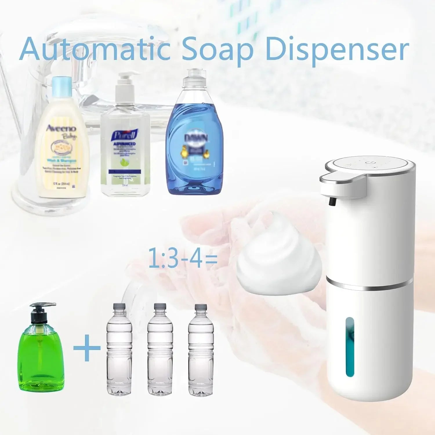 Automatic Liquid & Foam Soap Dispenser — Touchless Electric USB Rechargeable with Infrared Sensor | Hands-Free Soap Pump for Bathroom & Kitchen