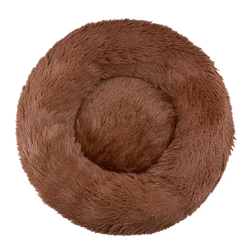 40-90CM Round Plush Pet Bed for Dogs & Cats, Soft Warm Sleeping Bed in 6 Sizes