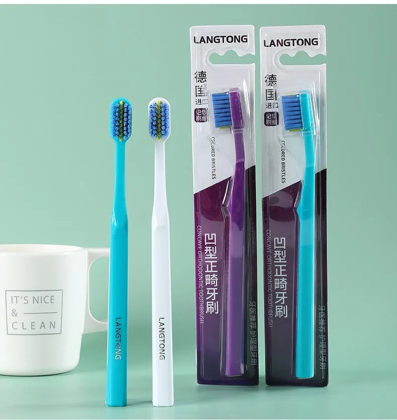 3PCS Orthodontic Soft Bristle Toothbrush Set for Braces Care