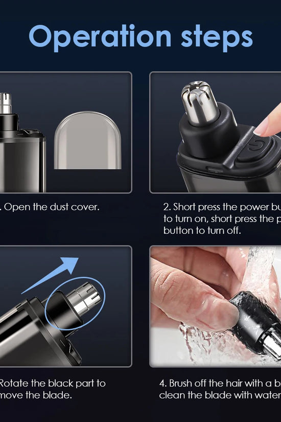 3-in-1 Rechargeable Nose Hair Trimmer with Facial Grooming Heads