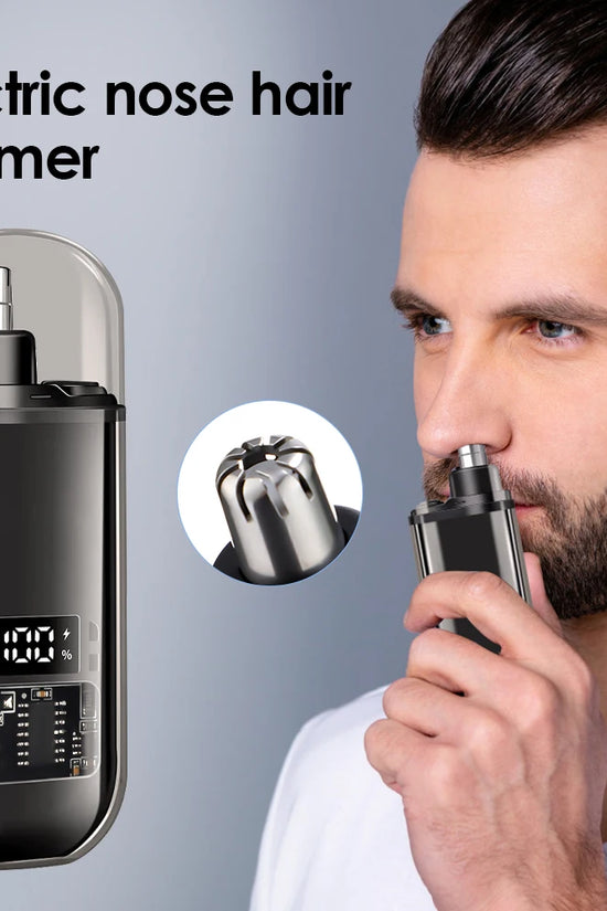 3-in-1 Rechargeable Nose Hair Trimmer with Facial Grooming Heads
