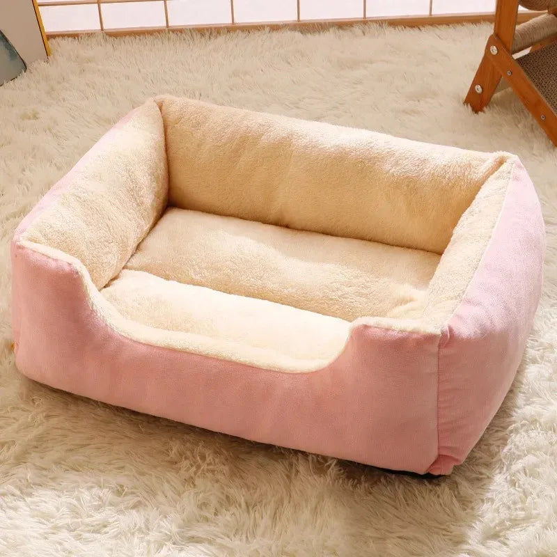 Cozy Cat Bed House — Soft Plush Kitten Basket with Warm Cushion | Pet Habitat for Cats & Dogs | Winter Indoor Pet Bed