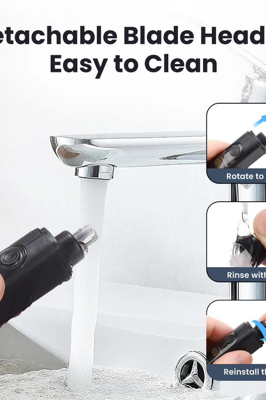 3-in-1 Rechargeable Nose Hair Trimmer with Facial Grooming Heads