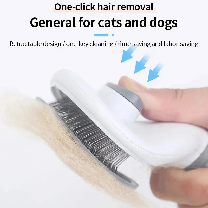 Self-Cleaning Pet Grooming Brush for Dogs & Cats Hair Removal
