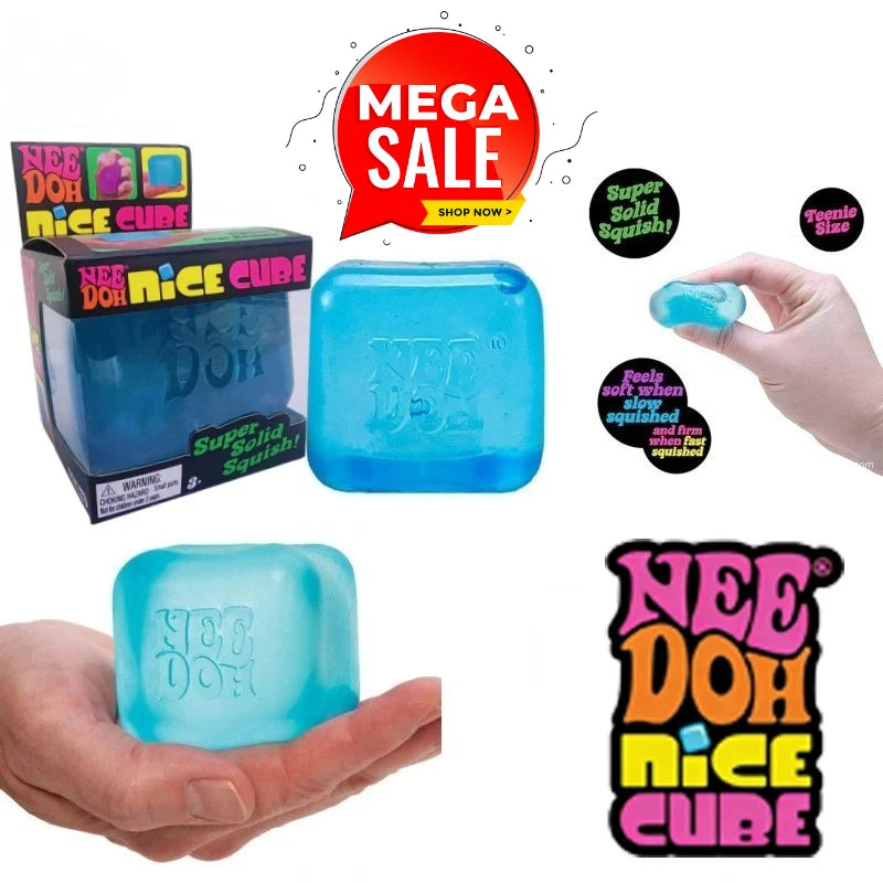 NeeDoh Nice Ice Squish Toy - Super Solid Cube Sensory Fidget Toy