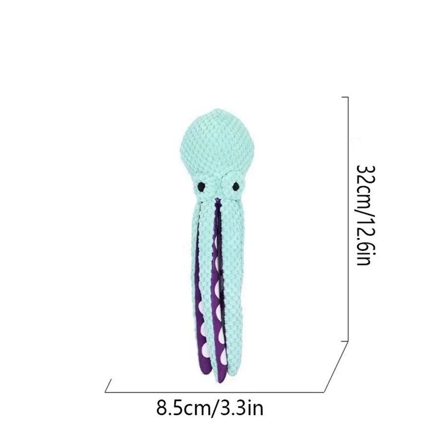 Plush Octopus Interactive Dog Toy with Squeaky Fun for Puppies & Dogs