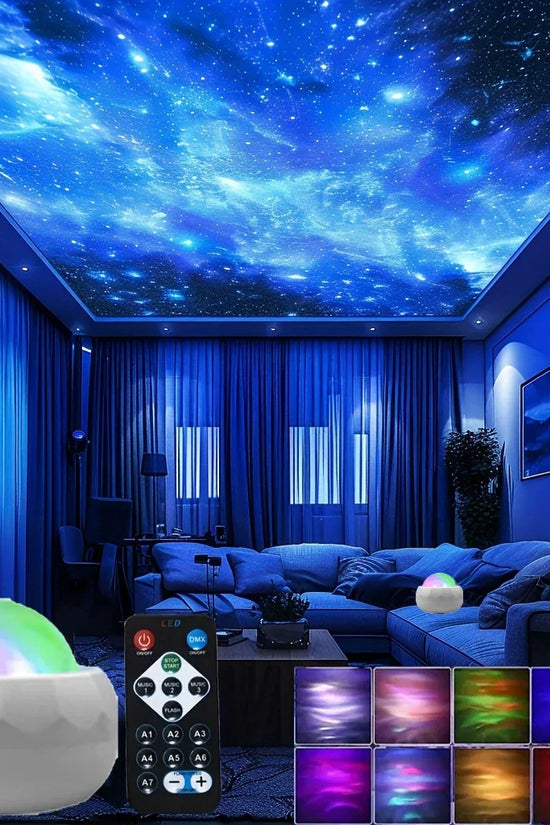LED Aurora Galaxy Projector Night Light with Remote