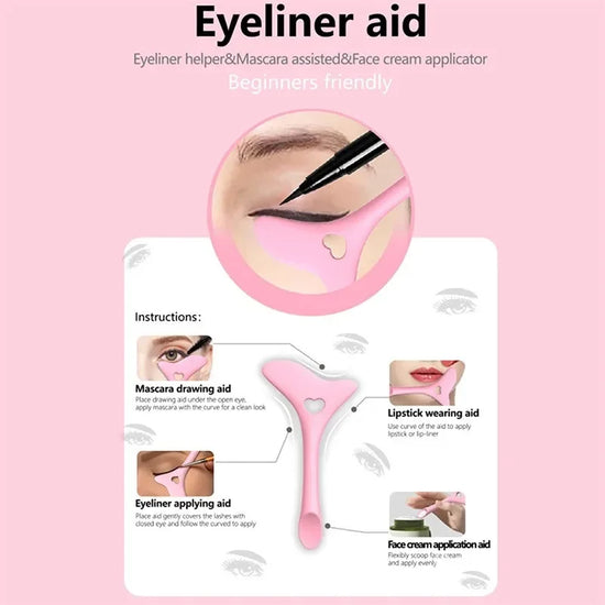 Reusable Silicone Eyeliner Stencil Wing Tips Makeup Aid Tool