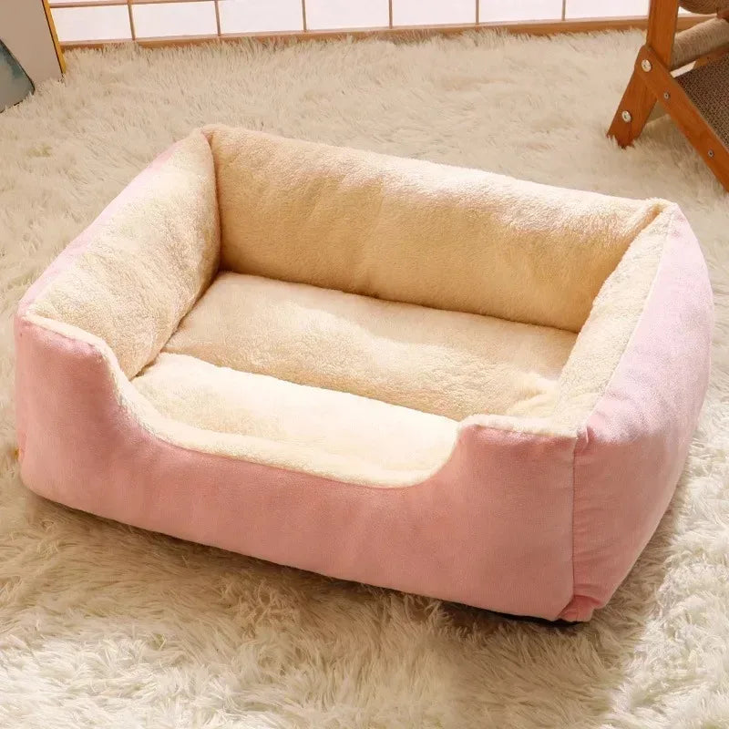 Cozy Cat Bed House — Soft Plush Kitten Basket with Warm Cushion | Pet Habitat for Cats & Dogs | Winter Indoor Pet Bed