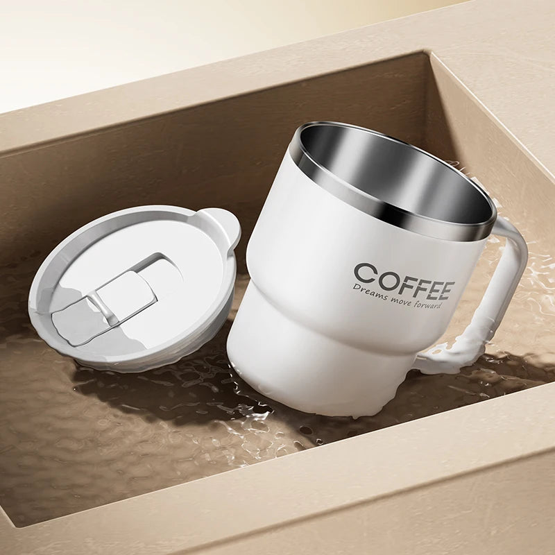 400ML Double Wall 304 Stainless Steel Insulated Coffee Mug with Sealed Lid for Hot & Cold Drinks