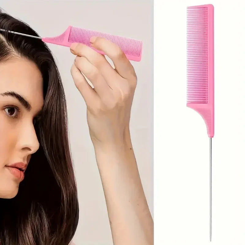 6PCS Hair Styling Brush Set with Spray Bottle, Rat Tail Comb & Edge Brush