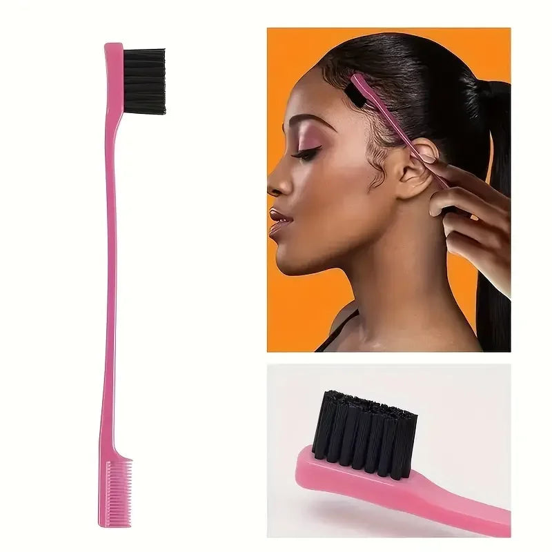 6PCS Hair Styling Brush Set with Spray Bottle, Rat Tail Comb & Edge Brush