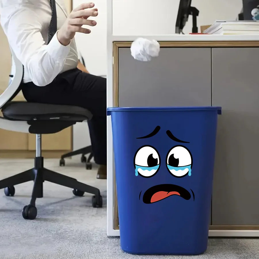 4-Sheet Cartoon Face Sticker Set for Trash Can, Toilet & Home Decor