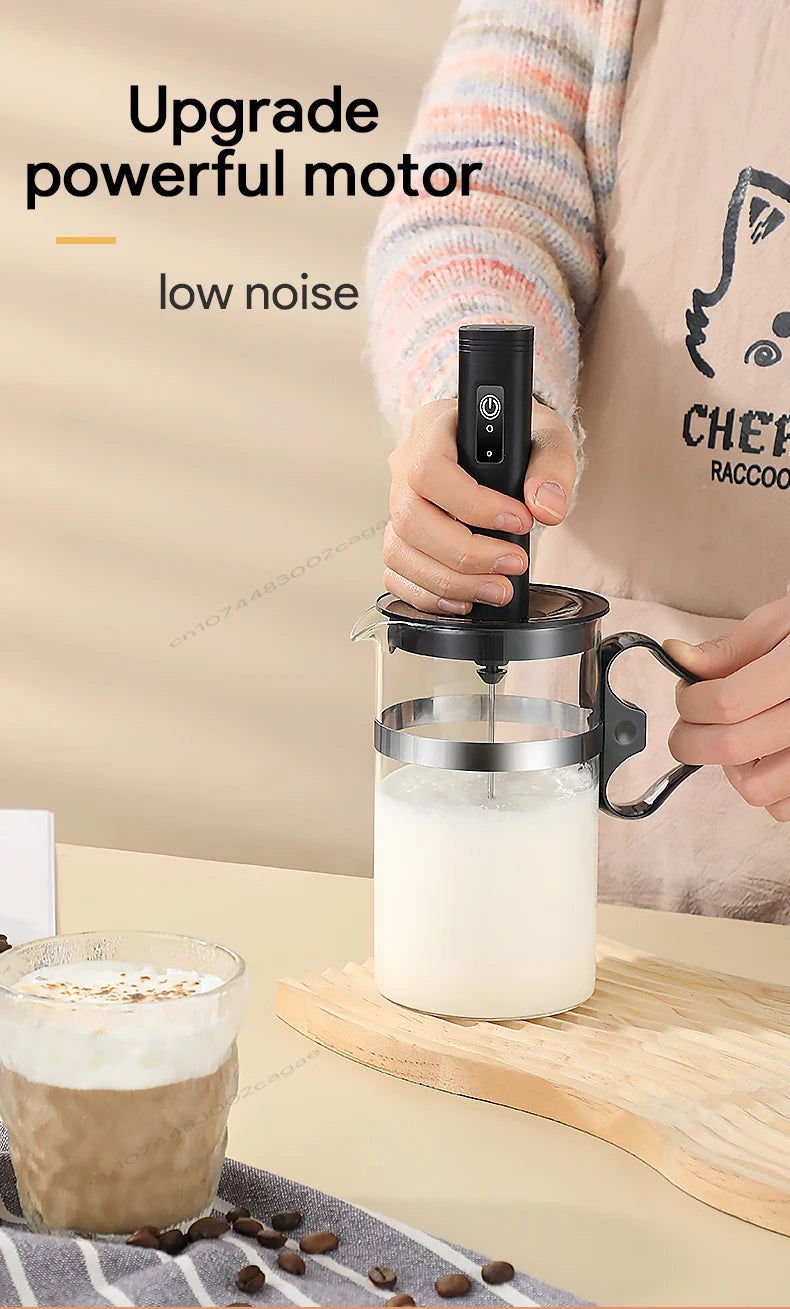USB Rechargeable 3-Speed Handheld Milk Frother & Egg Beater