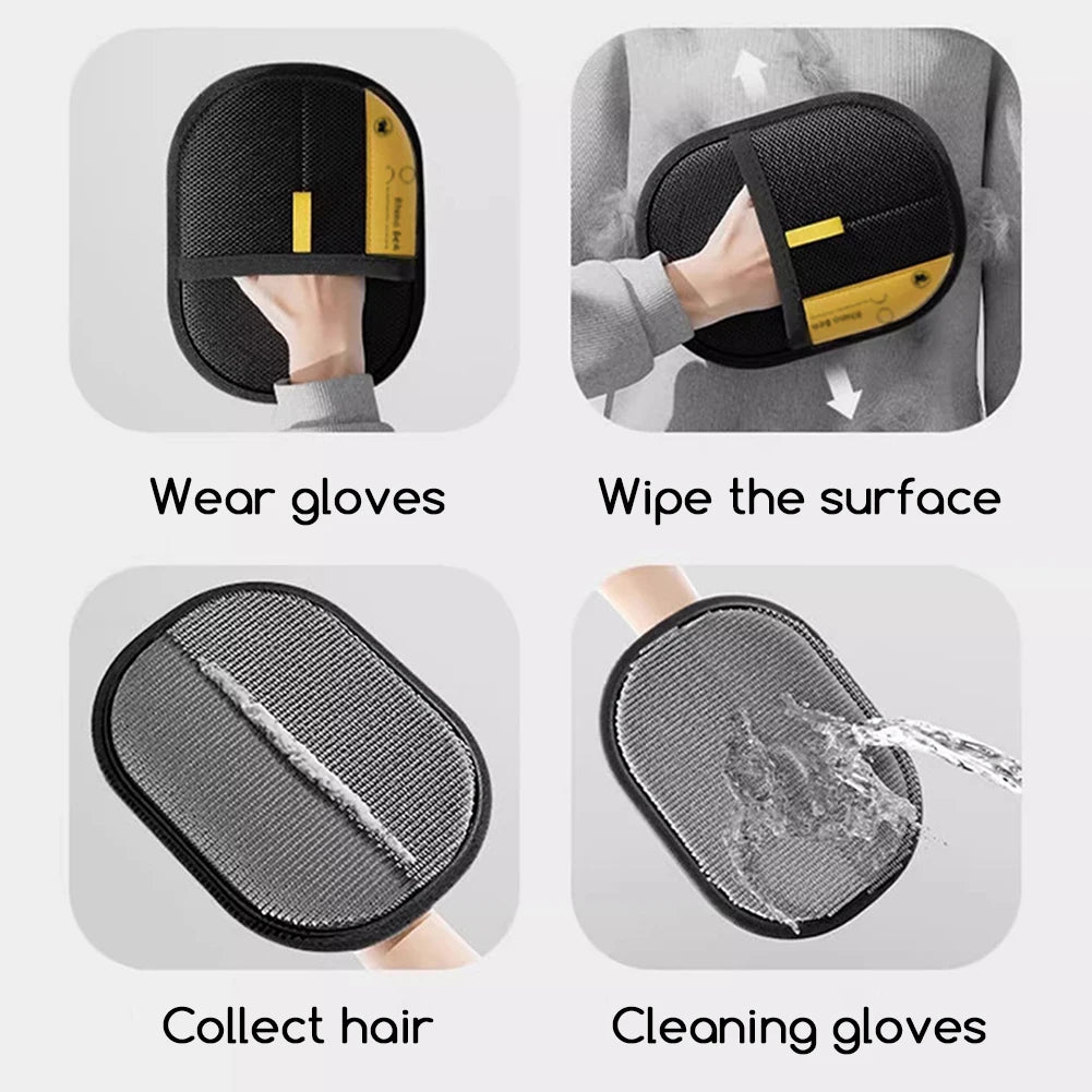 Pet Grooming Gloves - Hair Remover & Fur Catcher for Cats & Dogs | Electrostatic Brush for Sofa & Furniture (1/2/3 Pack)