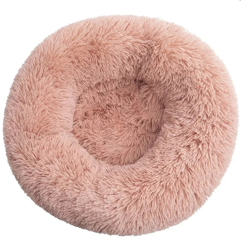 40-90CM Round Plush Pet Bed for Dogs & Cats, Soft Warm Sleeping Bed in 6 Sizes