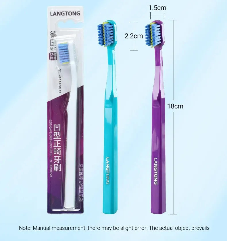 3PCS Orthodontic Soft Bristle Toothbrush Set for Braces Care