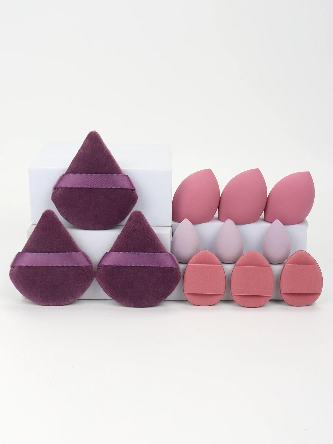 12-Piece Makeup Sponge & Powder Puff Set for Foundation & Loose Powder
