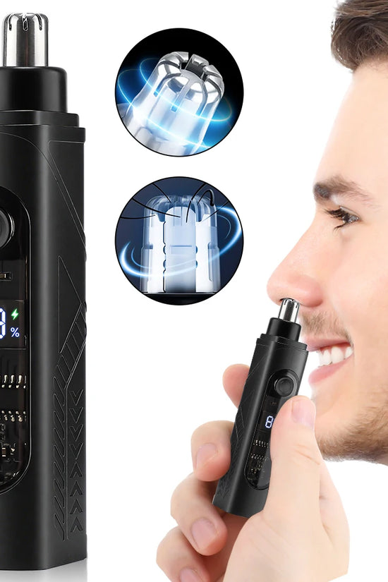 3-in-1 Rechargeable Nose Hair Trimmer with Facial Grooming Heads
