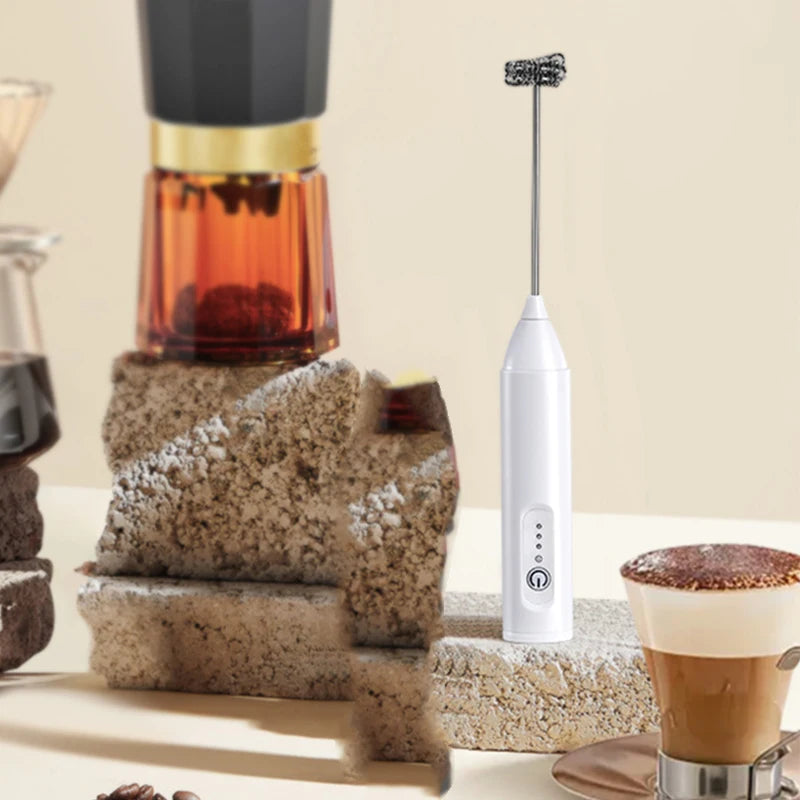 USB Rechargeable 3-Speed Handheld Milk Frother & Egg Beater