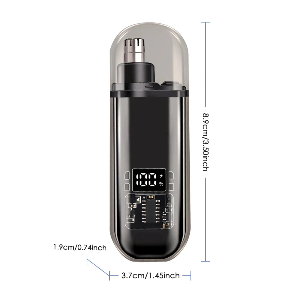 3-in-1 Rechargeable Nose Hair Trimmer with Facial Grooming Heads