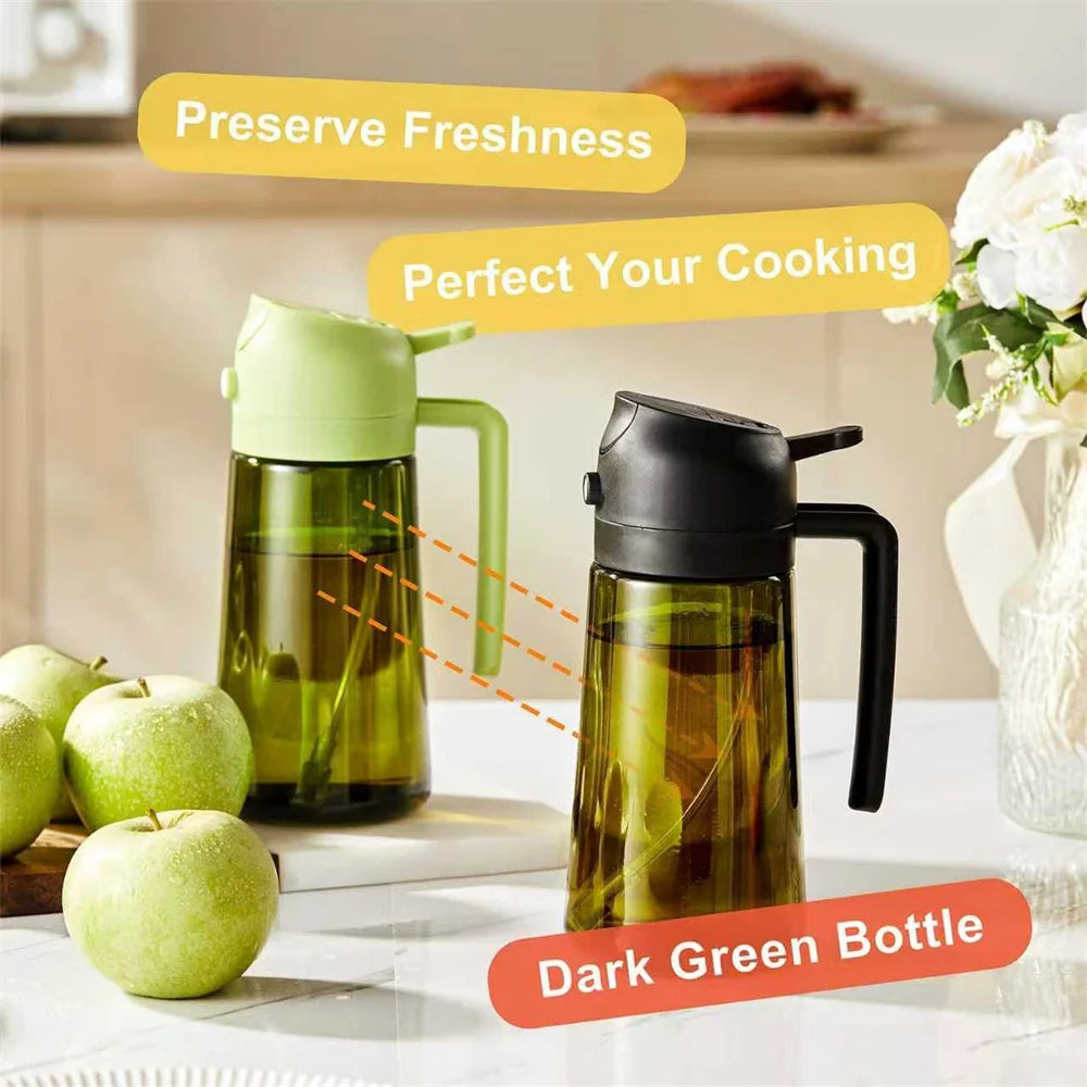 470ML 2-in-1 Glass Olive Oil Sprayer & Dispenser Bottle for Cooking