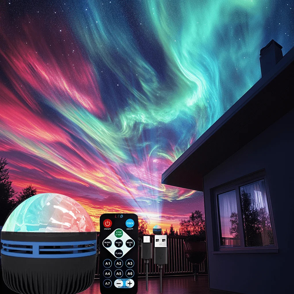 Northern Lights Galaxy Projector with Remote | USB Starry Sky Night Light