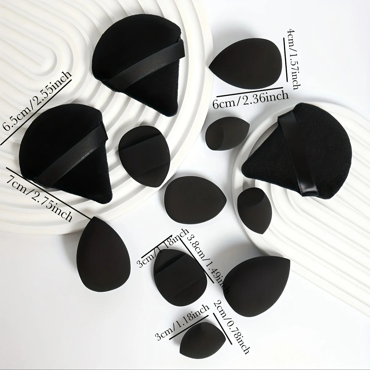 12-Piece Makeup Sponge & Powder Puff Set for Foundation & Loose Powder
