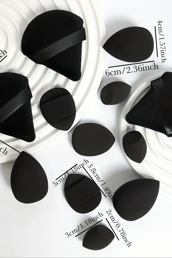 12-Piece Makeup Sponge & Powder Puff Set for Foundation & Loose Powder