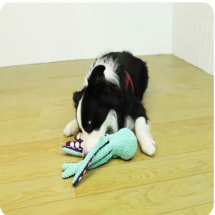 Plush Octopus Interactive Dog Toy with Squeaky Fun for Puppies & Dogs